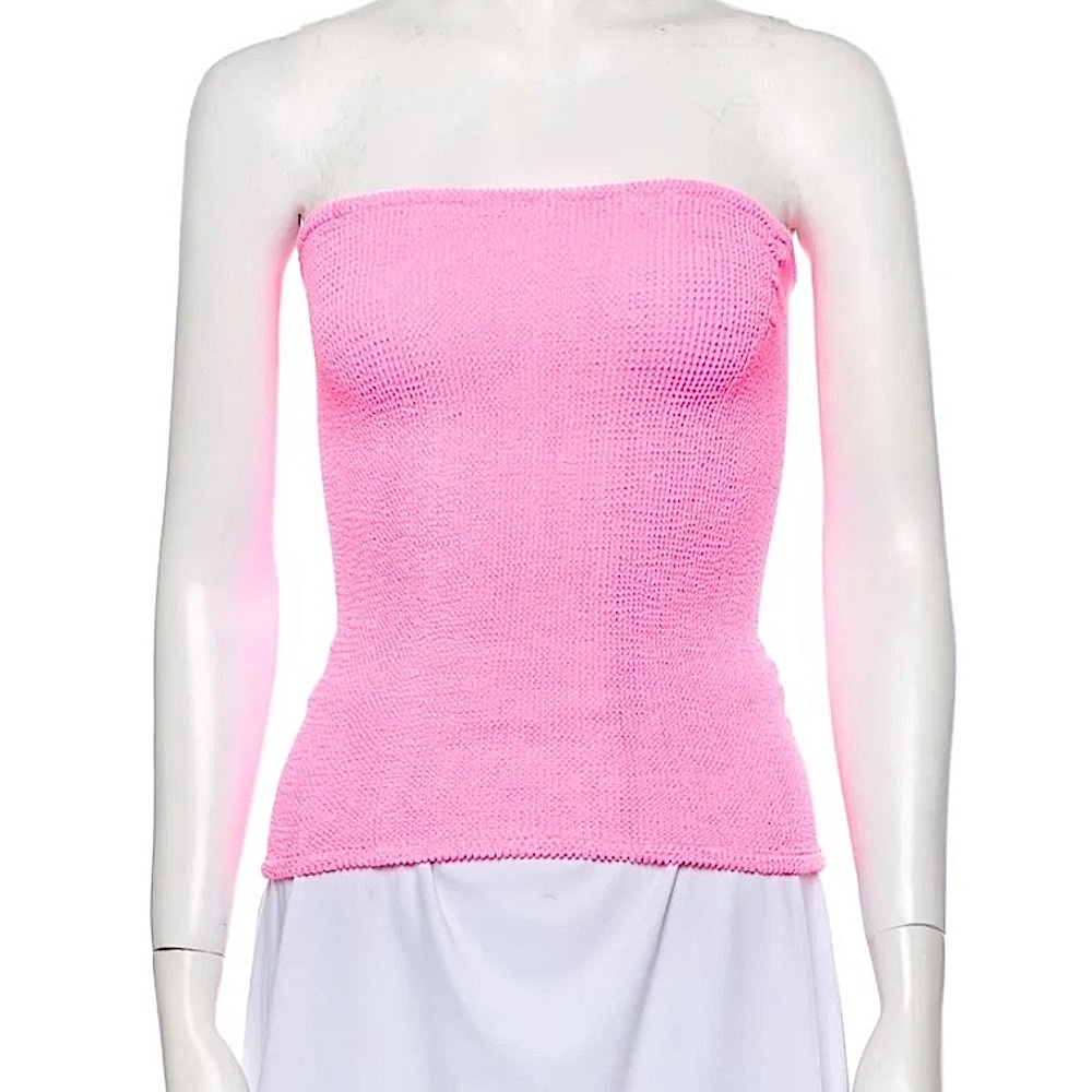 NWT Hunza G crinkle bodycon mini in Bubblegum as seen on Kylie Jenner